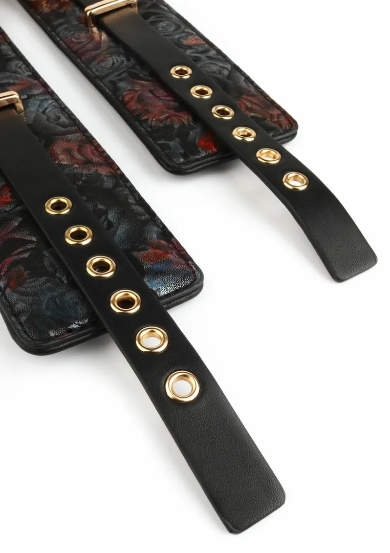 Pouta na kotníky GEISHA Floral Jacquard, veganská kůže, saténová podšívka, černá - obrázek 6