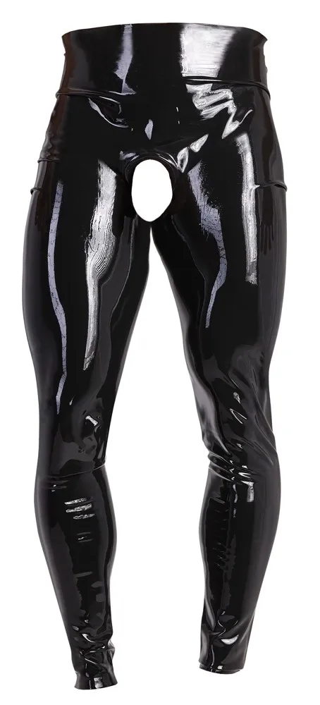 Pánské latexové legíny LateX s otvorem Showmaster, černé, S - obrázek 4