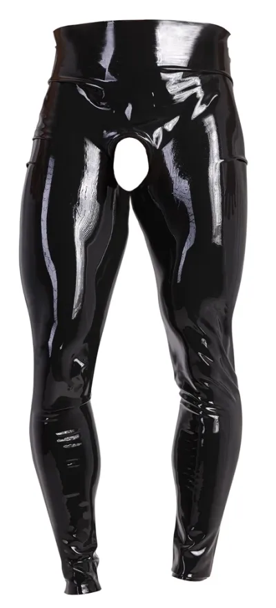 Pánské latexové legíny LateX s otvorem Showmaster, černé, S - obrázek 4
