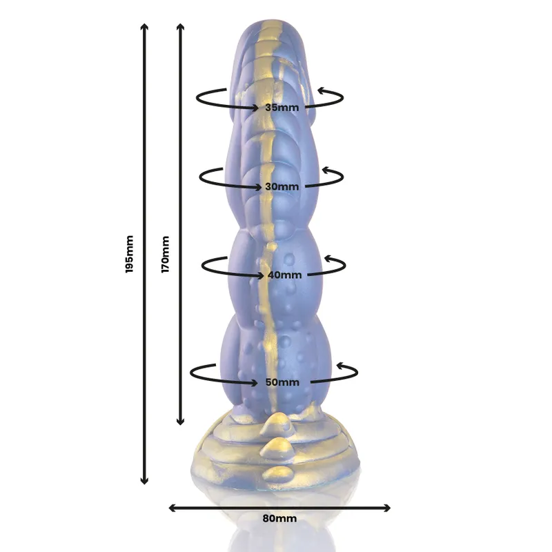Silikonové dildo EPIC Poseidon Sea Embrace, 22 cm, modré - obrázek 4