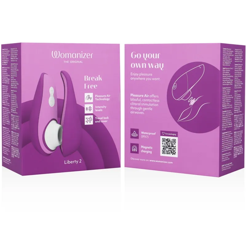 Tlakový stimulátor klitorisu Womanizer Liberty 2, 8 úrovní, fialový - obrázek 7