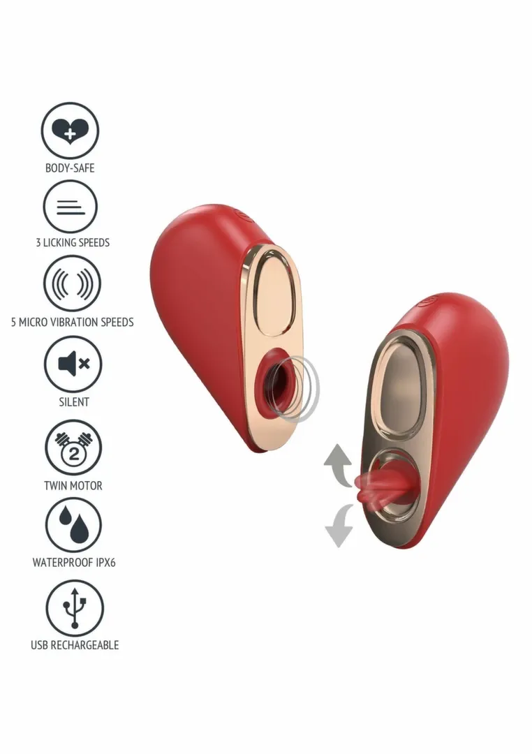 Stimulátor Xocoon Heartbreaker 2 v 1 s vibracemi a lízáním, silikon, růžový - obrázek 8
