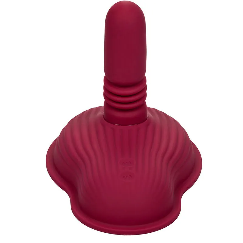 Vibrátor CalExotics Dual Rider s dálkovým ovládáním a přirážením, červený - obrázek 3