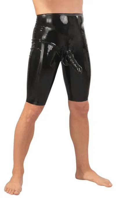 Pánské latexové cyklistické šortky LateX s anatomickým návlekem, černé, S - obrázek 2