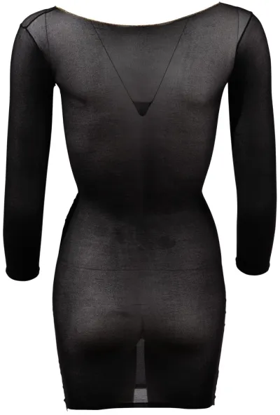 Průsvitné nylonové minišaty Cottelli Collection se zlatým švem, S-L - obrázek 6