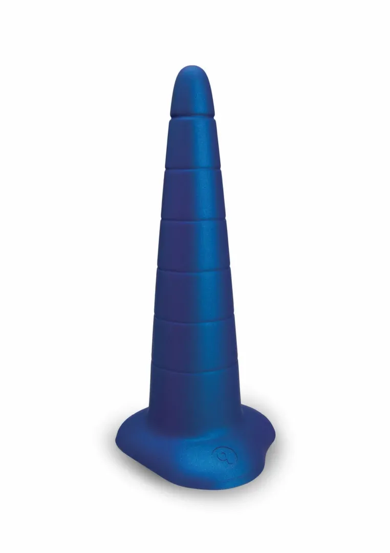 Silikonový anální kónus b-Vibe Anal Stretcher Training Cone, vroubkovaný, 18,4 cm, černý