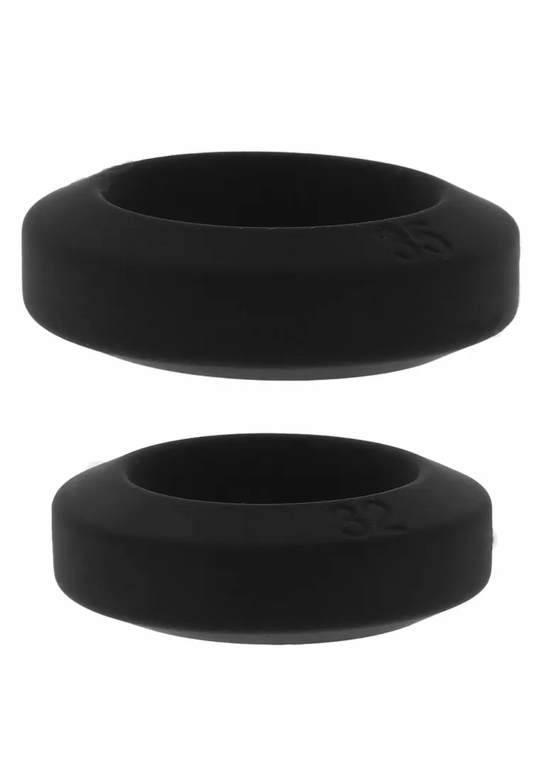 Erekční kroužky Hidden Desire Double Stackers, velikost L, silikon, černé, 2 ks - obrázek 4