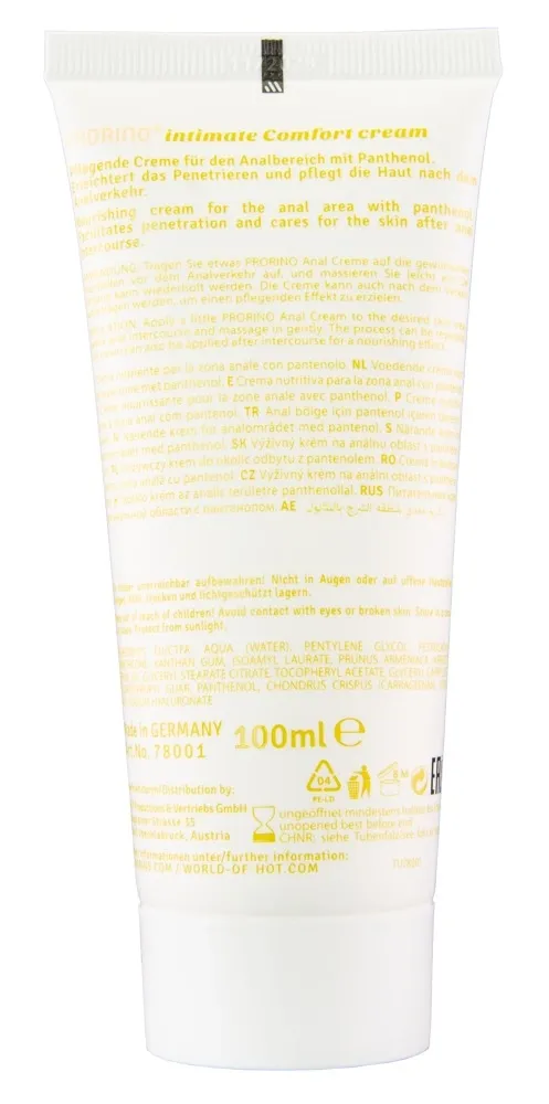 Anální krém PRORINO Intimate Comfort Cream Anal Care s panthenolem, 100 ml - obrázek 3