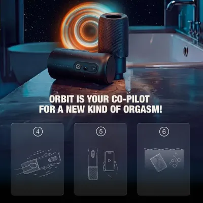 Rotační masturbátor Arcwave Orbit 360° s aplikací, černý - obrázek 9