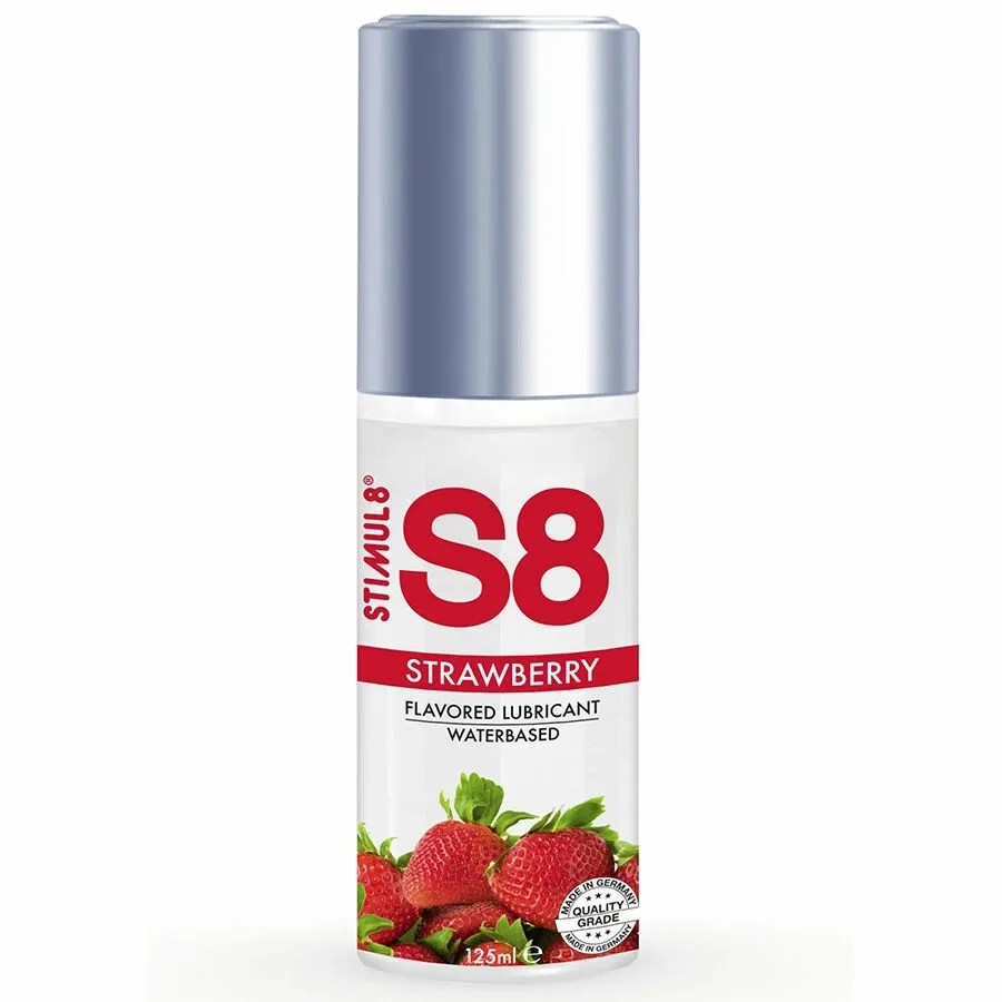 Lubrikační gel STIMUL8 S8 s příchutí jahody, na vodní bázi, 125 ml