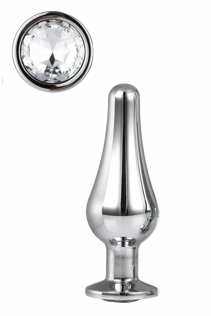 Anální kolík Dream Toys Gleaming Love Silver Plug S, hliník, s kamínkem, stříbrný - obrázek 2