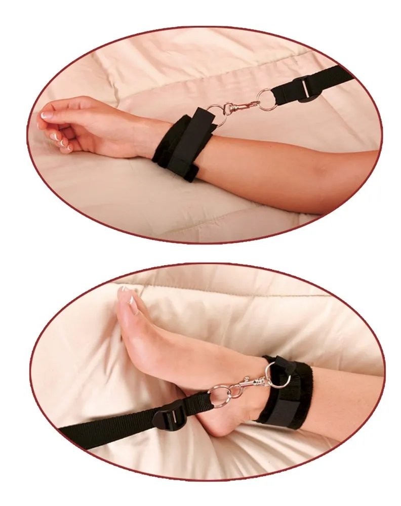 Pouta na postel Fetish Fantasy Series Bed Bindings Restraint Kit, černá - obrázek 3