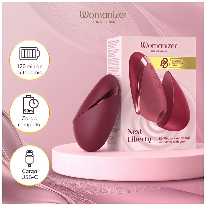 Tlakový stimulátor klitorisu Womanizer Next Liberty, bordó - obrázek 6