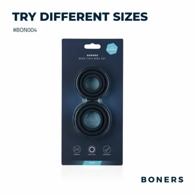 Sada 6 silikonových erekčních kroužků EasyToys, ploché, různé velikosti, černé - obrázek 5