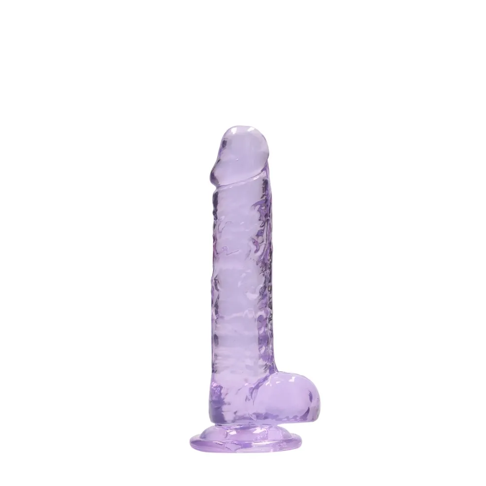 Realistické dildo s přísavkou RealRock Crystal Clear 7", průhledné, 19 cm - obrázek 3
