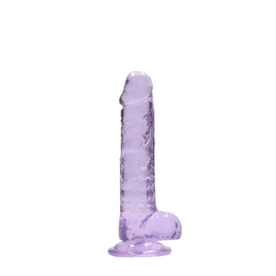 Realistické dildo s přísavkou RealRock Crystal Clear 7", průhledné, 19 cm - obrázek 3