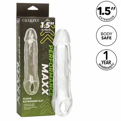 Návlek na penis CalExotics Performance Maxx Clear Extension 6.5", průhledný - obrázek 2