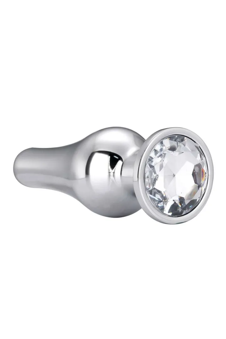 Anální kolík Dream Toys Gleaming Love Silver Plug S, hliník, s kamínkem, stříbrný - obrázek 4