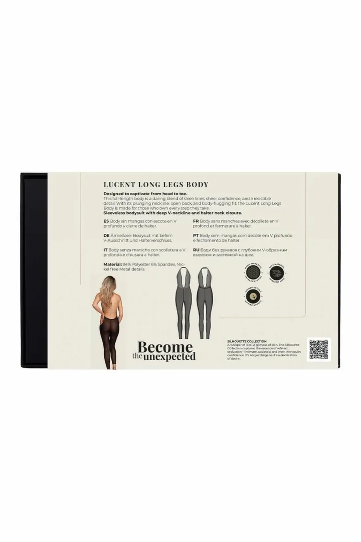 Body s dlouhými nohavicemi Guilty Pleasure Lucent Long Legs, černé, S/M - obrázek 4