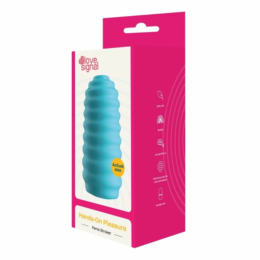 Masturbátor Love Signal Hands-On Pleasure, žebrovaný, TPE, 10,5 cm