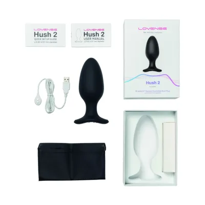 Vibrační anální kolík Lovense Hush 2 L ovládaný aplikací, 57 mm, silikon, černý - obrázek 5