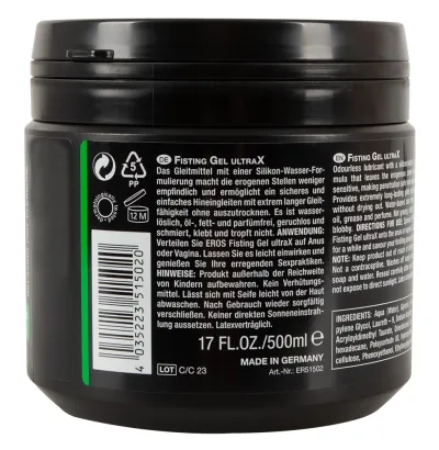 Hybridní lubrikační gel na fisting EROS UltraX, 500 ml - obrázek 2