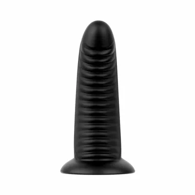 Anální kolík BUTTR Double Ribbed s přísavkou, vroubkovaný, černý, 26 cm - obrázek 3