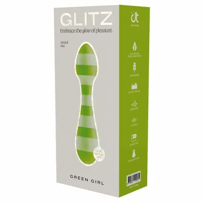 Cestovní masážní hlavice Glitz Green Girl, ohebná, nabíjecí, zelená, 14,5 cm