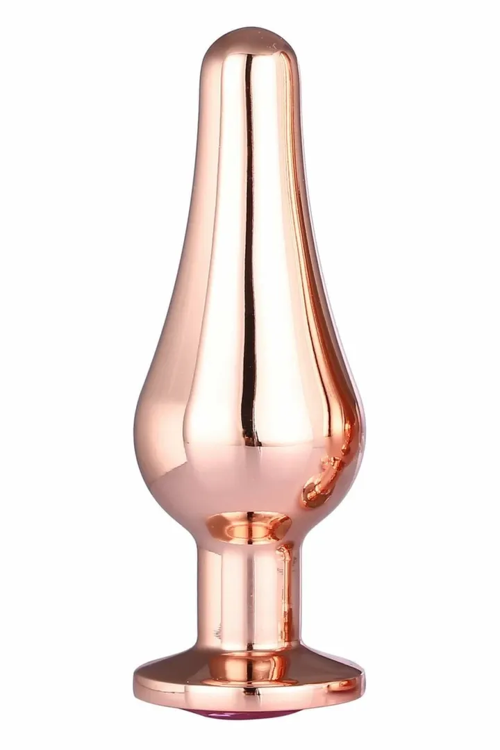 Anální kolík Dream Toys Gleaming Love Rose Gold Plug S, hliník, s kamínkem - obrázek 3