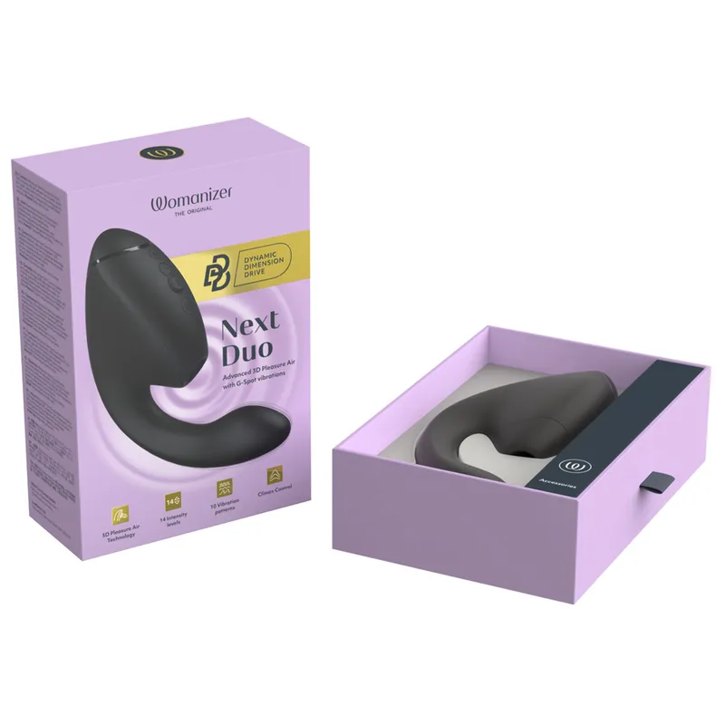 Rabbit vibrátor s tlakovým stimulátorem klitorisu Womanizer Duo Next, černý - obrázek 17