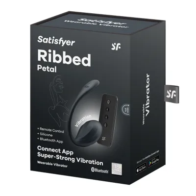 Nositelný vibrátor na bod G Satisfyer Ribbed Petal s ovladačem a aplikací, černý - obrázek 2