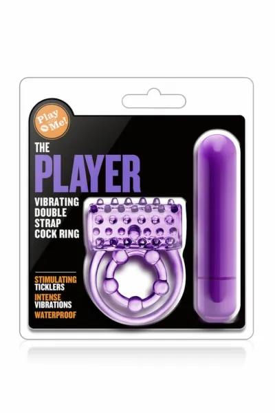 Blush Play With Me The Player vibrační dvojitý erekční kroužek modrý - obrázek 6