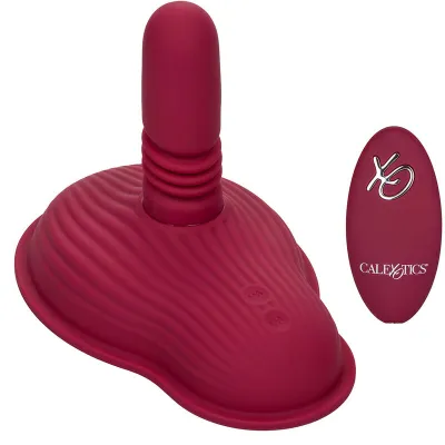 Vibrátor CalExotics Dual Rider s dálkovým ovládáním a přirážením, červený - obrázek 8