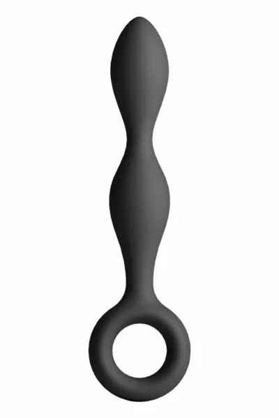 Anální kolík Renegade Slim s kroužkem na prst, silikon, černý, 12,7 cm - obrázek 2