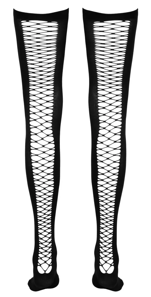 Samodržící punčochy Cottelli LEGWARE se síťovaným švem vzadu, černé, S/M - obrázek 6