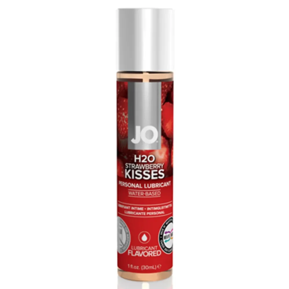 Lubrikační gel s příchutí jahody System JO H2O Strawberry, na vodní bázi, 30 ml