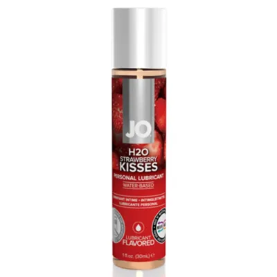 Lubrikační gel s příchutí jahody System JO H2O Strawberry, na vodní bázi, 30 ml