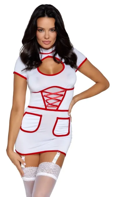 Kostým zdravotní sestry Cottelli Costumes Nurse, šaty, bílo-červený, L - obrázek 4