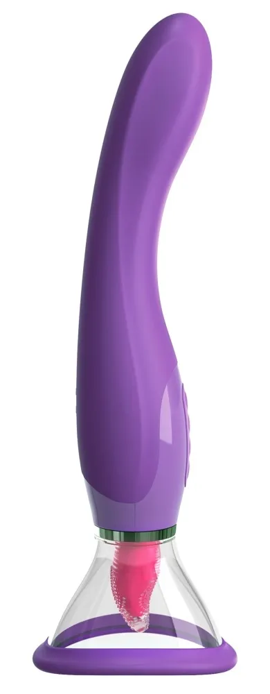 Tlakový stimulátor klitorisu s jazýčkem Fantasy For Her Ultimate Pleasure, fialový - obrázek 3