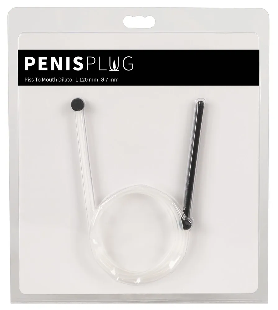 Dilatátor s hadičkou a náustkem Penisplug Piss to Mouth, silikon a PVC, 88 cm