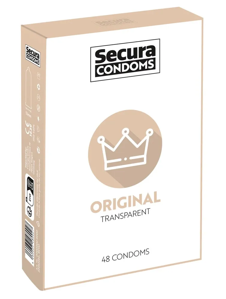 Secura Original klasické průhledné kondomy 48 ks