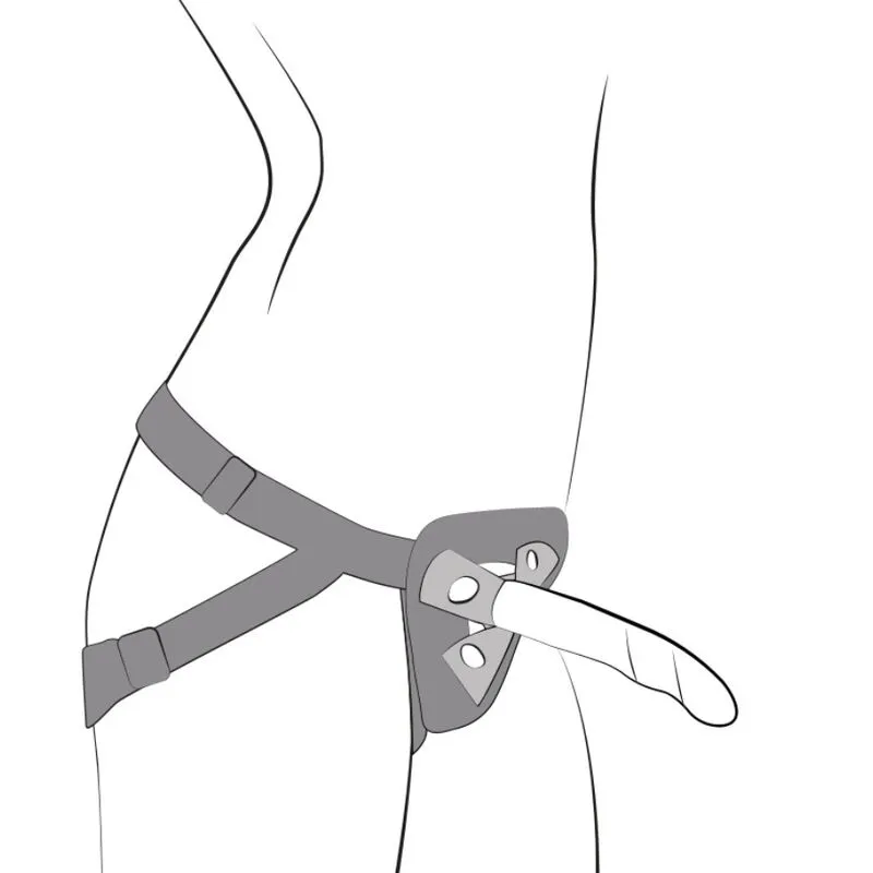 Strap-on ROMP Piccolo s postrojem a silikonovým dildem 14 cm, trojbarevný - obrázek 8