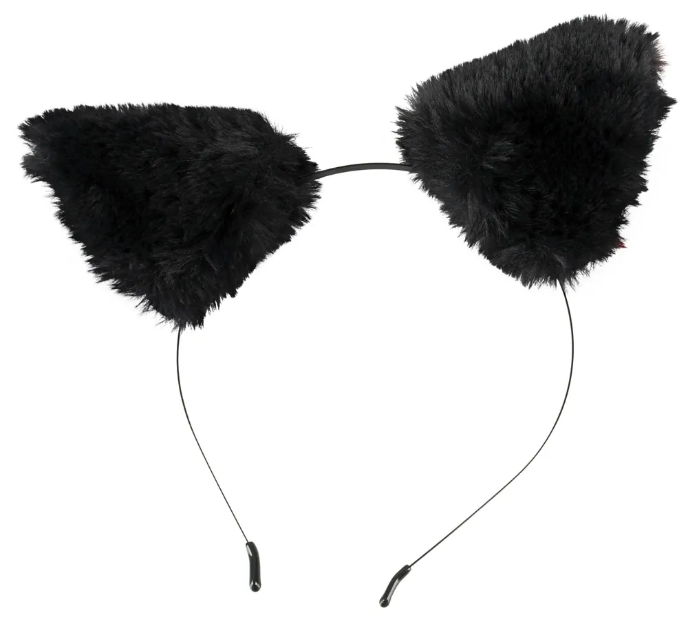 Sada pro pet play Bad Kitty, anální kolík s kočičím ocasem a čelenka s oušky, černá - obrázek 8