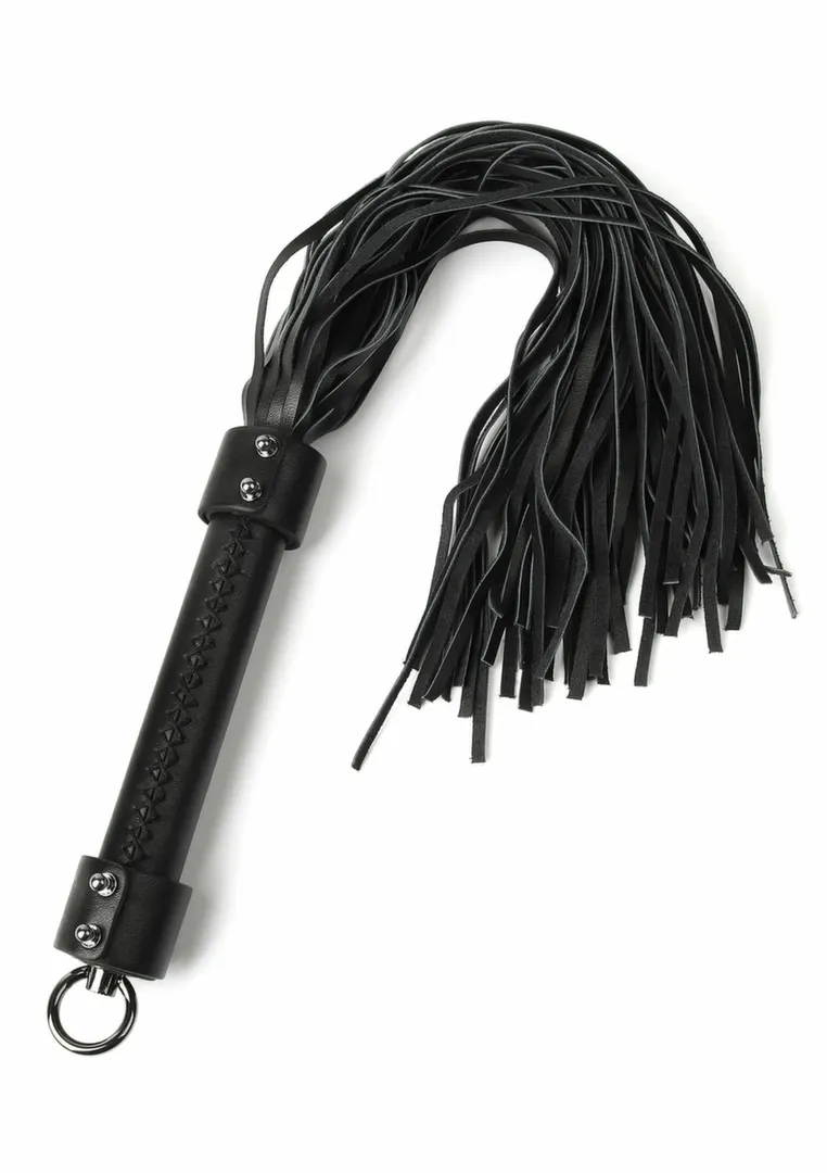 Kožený bič Hidden Desire Genuine Leather Whip, 55 cm, černý