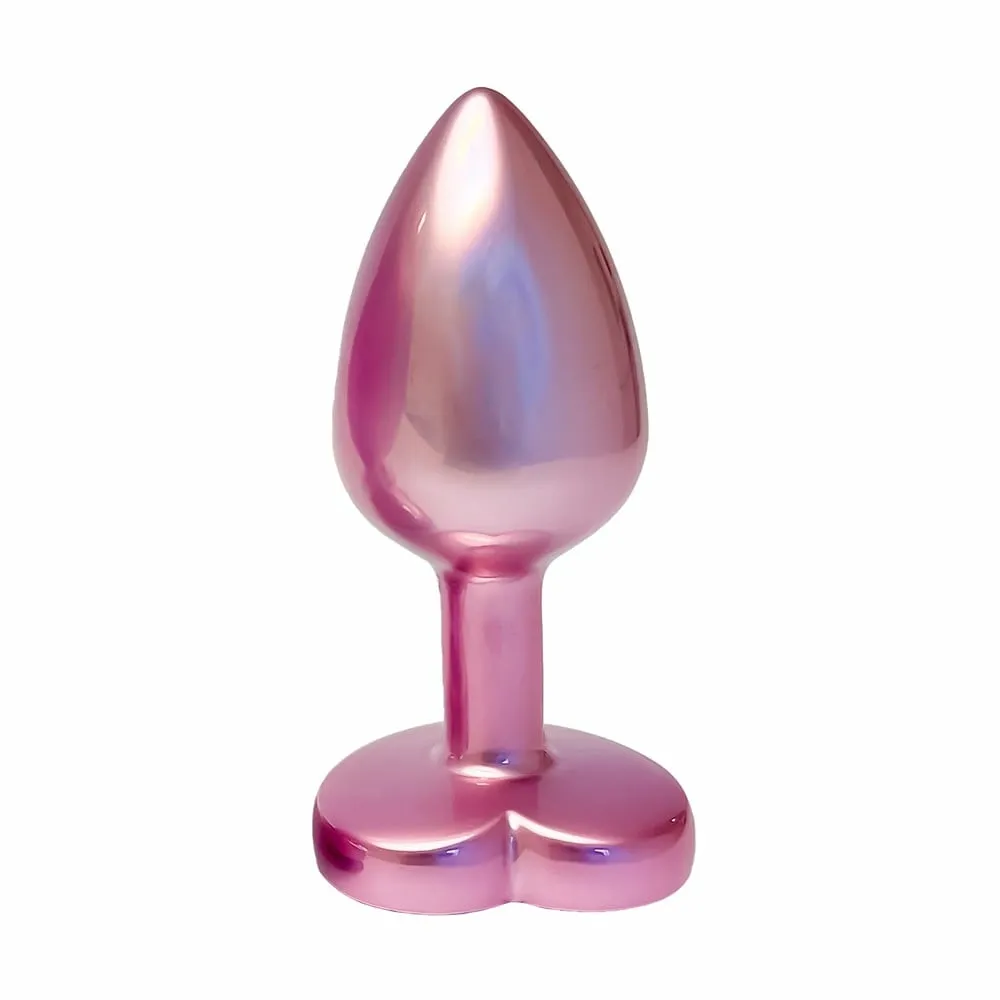 Anální kolík GLEAMING LOVE Pearl Pink Small s kamínkem ve tvaru srdce, růžový, 7,1 cm - obrázek 2