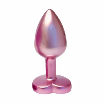 Anální kolík GLEAMING LOVE Pearl Pink Small s kamínkem ve tvaru srdce, růžový, 7,1 cm - obrázek 2