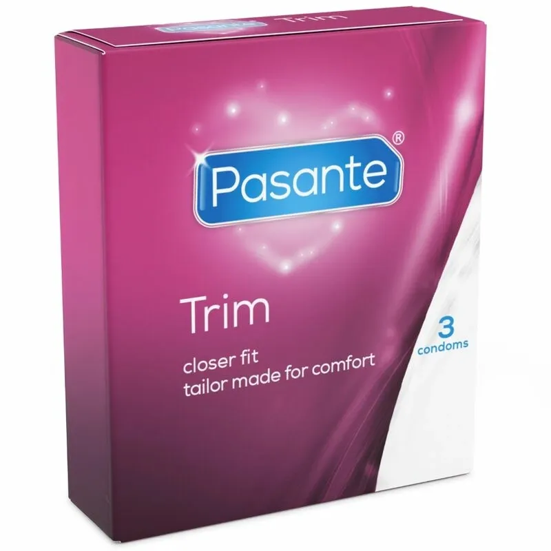 Užší kondomy Pasante Trim, 49 mm, 3 ks