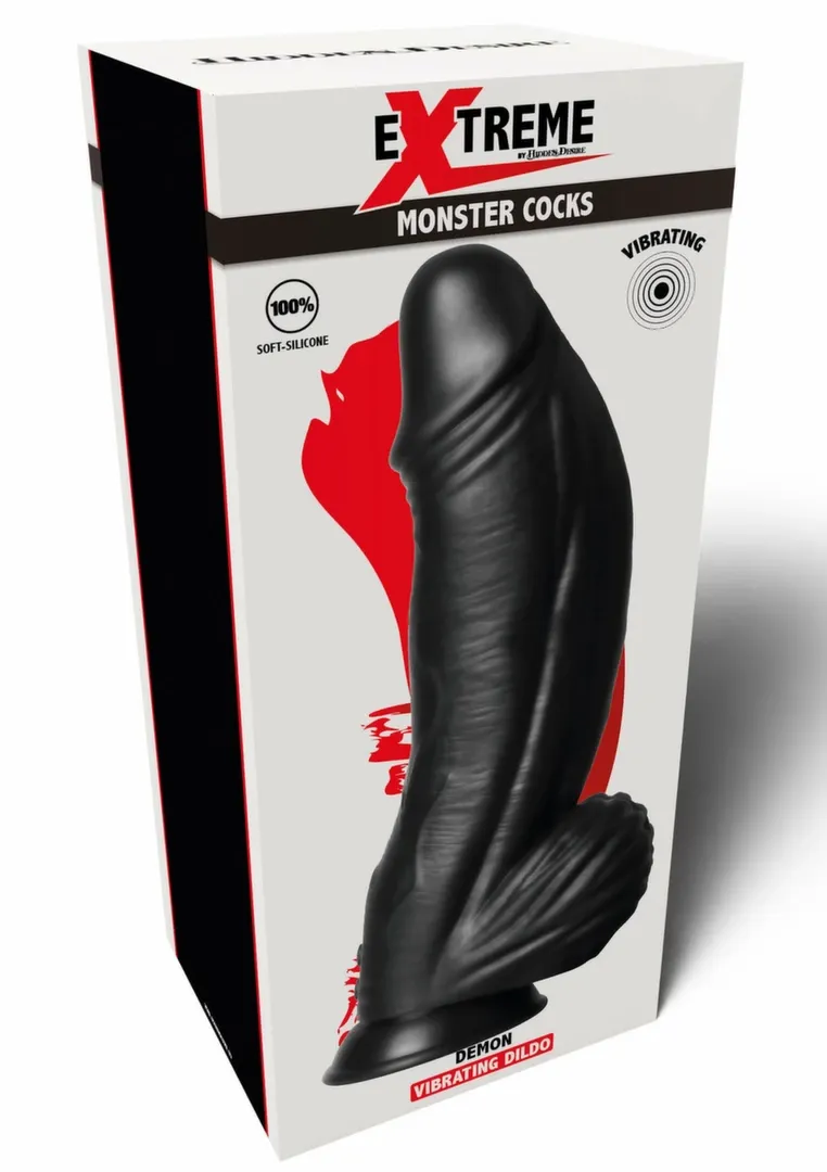 Vibrační dildo s přísavkou Hidden Desire Demon Monster, nabíjecí, černé - obrázek 3