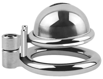 Kovová klec cudnosti Fetish Collection Mini Cock Cage se 3 kroužky, stříbrná, 4,3 cm - obrázek 3