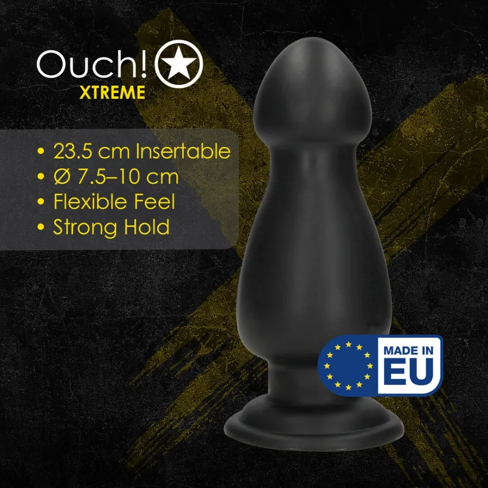 Velký anální kolík Ouch! Overdrive s přísavkou, černý, 23,5 cm - obrázek 5